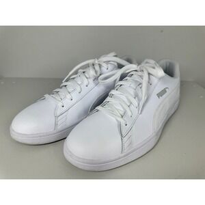 Men's Puma Smash Sneakers Leather Casual Walking Shoes White Size 13